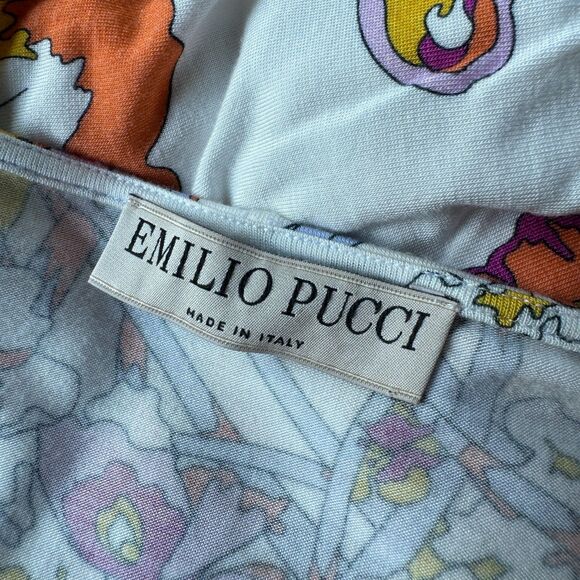 Italian Designer Emilio Pucci Butterfly Sleeve Scoop Neck Top - Size 42 - Picture 14 of 14